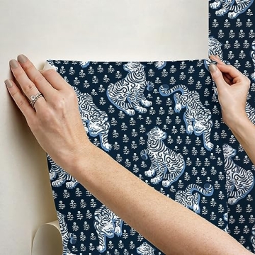 PrintFresh Navy Tiger Queen Wallpaper for Easy Home Decor