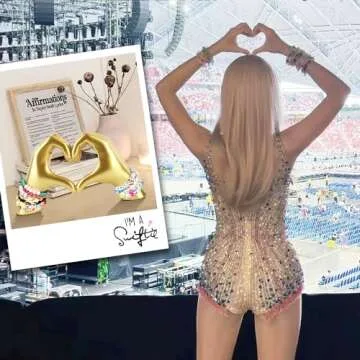 FUWA9PAN Heart Hands Sculpture for Living Room Bedroom Bookshelf, Unique Birthday for Women Girls Sisters Girlfriend Mom Teacher (No Bracelets)