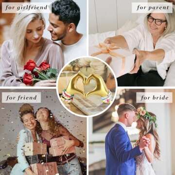FUWA9PAN Heart Hands Sculpture for Living Room Bedroom Bookshelf, Unique Birthday for Women Girls Sisters Girlfriend Mom Teacher (No Bracelets)