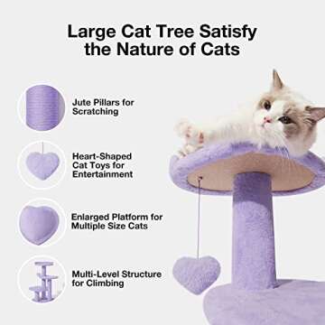 VETRESKA 40 inches Cat Tree for Indoor Cats, Multi Level Cat Tower with Cat Scratching Post, Cute Ca...