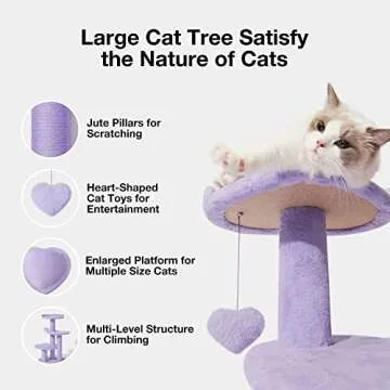 VETRESKA 40 inches Cat Tree for Indoor Cats, Multi Level Cat Tower with Cat Scratching Post, Cute Ca...