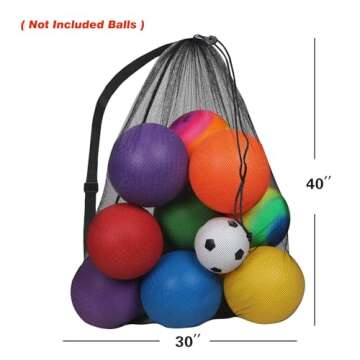 GSE Games & Sports Expert Extra Large Mesh Sports Ball Drawstring Bag, 30" x 40" Soccer Equipment Ba...