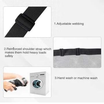 GSE Games & Sports Expert Extra Large Mesh Sports Ball Drawstring Bag, 30" x 40" Soccer Equipment Bag with Adjustable Shoulder Strap for Football, Basketball, Volleyball, Swimming (Black)