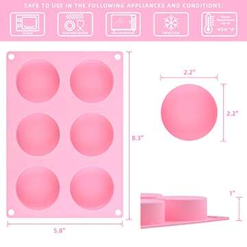 Cake Puck Mold Set, Silicone Cookie Molds Round Cylinder Chocolate Covered Mold (2, Multi)