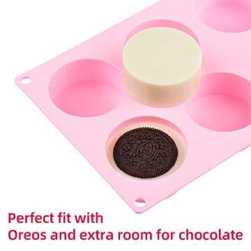 Cake Puck Mold Set, Silicone Cookie Molds Round Cylinder Chocolate Covered Mold (2, Multi)