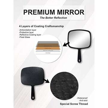 MIRRORNOVA Handheld Grooming Mirror for Salon Use