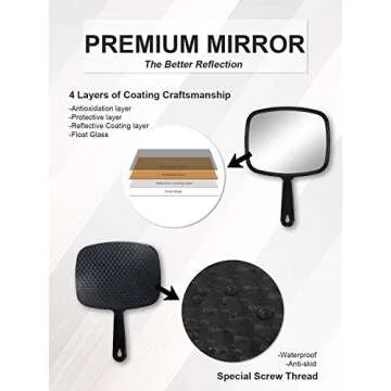 MIRRORNOVA Handheld Grooming Mirror for Salon Use