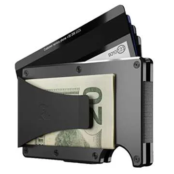 The Ridge Wallet For Men, Slim Wallet For Men - Thin as a Rail, Minimalist Aesthetics, Holds up to 12 Cards, RFID Safe, Blocks Chip Readers, Aluminum Wallet With Money Clip (Gunmetal)