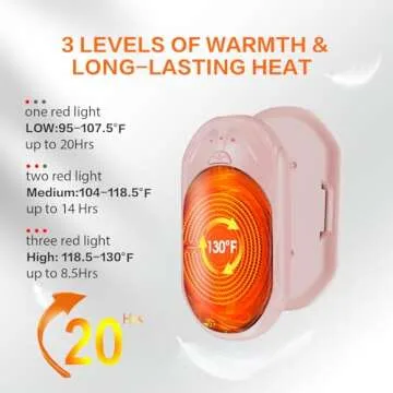 AI Hand Warmers Rechargeable 2 Pack, 6000mAh Electric Hand Warmers, AI Smart Chips 20Hrs Long Safe Heat, Portable Pocket Heater, Gifts for Christmas, Outdoor, Golf, Hunting, Camping Accessories-Pink