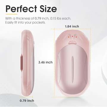 AI Hand Warmers Rechargeable 2 Pack, 6000mAh Electric Hand Warmers, AI Smart Chips 20Hrs Long Safe Heat, Portable Pocket Heater, Gifts for Christmas, Outdoor, Golf, Hunting, Camping Accessories-Pink