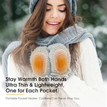 AI Hand Warmers Rechargeable 2 Pack, 6000mAh Electric Hand Warmers, AI Smart Chips 20Hrs Long Safe Heat, Portable Pocket Heater, Gifts for Christmas, Outdoor, Golf, Hunting, Camping Accessories-Pink