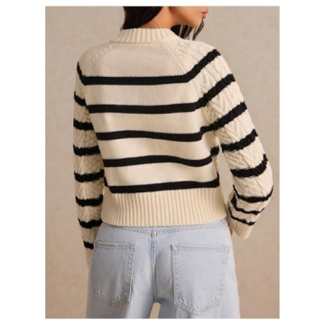 Trendy GORGLITTER Women's Striped Cardigan for Winter