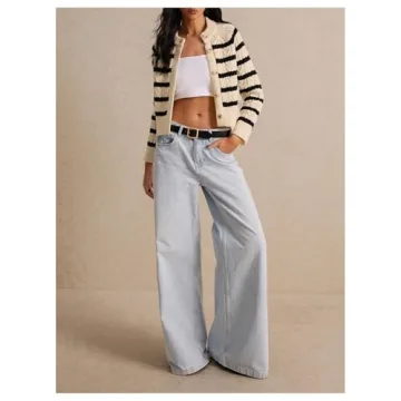 Trendy GORGLITTER Women's Striped Cardigan for Winter