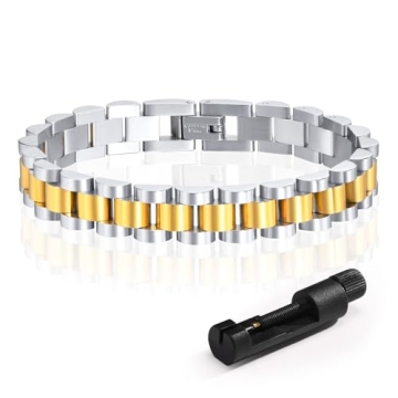 Elegant Gold Thick Link Bracelet for Women - Adjustable