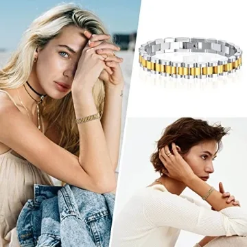 Elegant Gold Thick Link Bracelet for Women - Adjustable