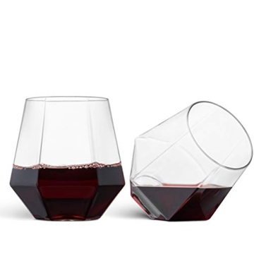 Munfix 32 Pack Stemless Wine Glasses | Unbreakable 12 Oz Clear Cups