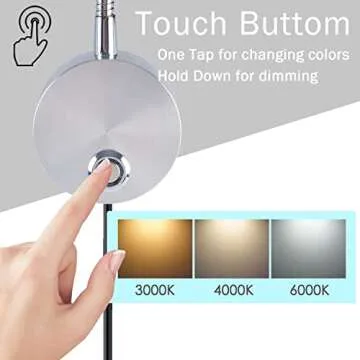Adust Reading Light for Bed Headboard, Reading Lamp, Bedside Wall Mounted Reading Light, Headboard Lamp, 3W LED Touch Dimmable, 3 Color Temperature, 3000k, 4000k, 6000k