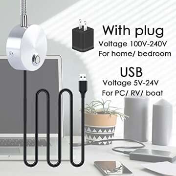 Adust Reading Light for Bed Headboard, Reading Lamp, Bedside Wall Mounted Reading Light, Headboard Lamp, 3W LED Touch Dimmable, 3 Color Temperature, 3000k, 4000k, 6000k