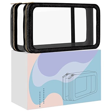 SAOQI Clear Makeup Bag for Stylish Travel Essentials
