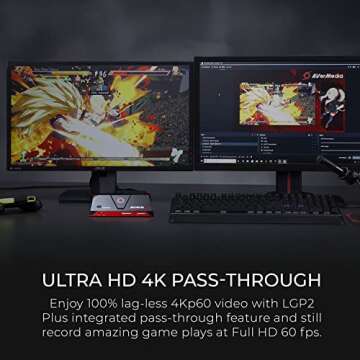 AVerMedia Live Gamer Portable 2 Plus Game Capture Card, 4K Pass Through, Low Latency, Recording and Streaming for Nintendo Switch, PlayStation 4, Xbox (GC513)