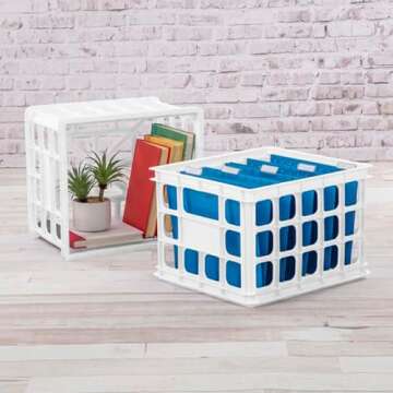 Sterilite Stackable Storage Crates for Home & Office