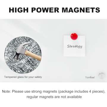 Glass Magnetic Dry Erase Whiteboard - TANKEE 36" x 24" Tempered Glass White Board, Large Modern Dry Erase Board for Wall, Office, Home, Shop Decoration, 3' x 2'