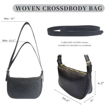 Stylish Woven Crossbody Bag for Women - Vegan Leather