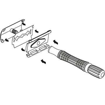BAILI Classic Metal 3-Piece Double Edge Safety Razor Wet Shaving for Men Women with Platinum Blade BT131