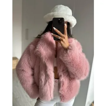 Flygo Women's Chic Faux Fur Jacket for Winter Fashion
