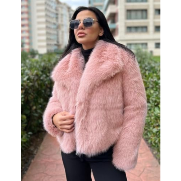 Flygo Women's Chic Faux Fur Jacket for Winter Fashion