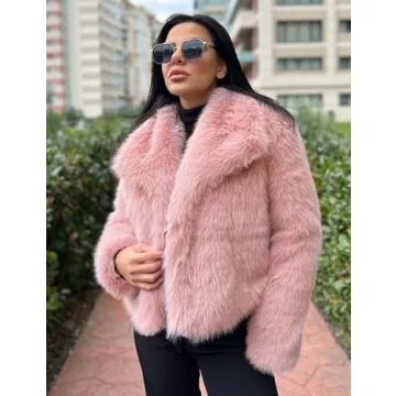 Flygo Women's Chic Faux Fur Jacket for Winter Fashion