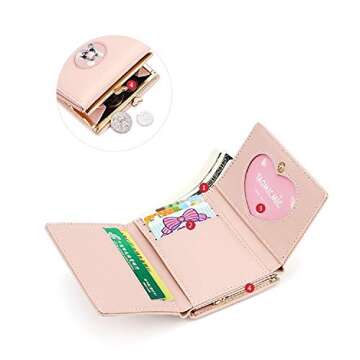 JIUFENG Women's Short Wallet Multi Purpose Purses Animal Embroidered Billfold Credit Card Holder Coin Pouches (Green)