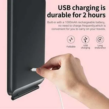 Mecion Makeup Mirror with 10X Magnifying Mirror, Vanity Mirror with 80 LED Lights, Compact LED Mirror, Portable Cosmetic Mirror with 3 Color Lights, Travel Accessories for Women (Black)