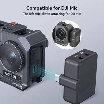 SmallRig Action 5 Pro Action 4 Action 3 Camera Cage for DJI, Protective Cage Compatible for DJI Mic, Protective Frame for DJI Osmo Action 5 Pro Action 4 Action 3