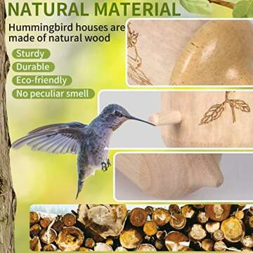 Hummingbird House,Wooden Hummingbird Houses for Outside for Nesting, Gardening Gifts Home Decoration...