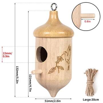 Hummingbird House,Wooden Hummingbird Houses for Outside for Nesting, Gardening Gifts Home Decoration,3 Pack