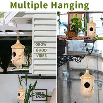 Hummingbird House,Wooden Hummingbird Houses for Outside for Nesting, Gardening Gifts Home Decoration,3 Pack