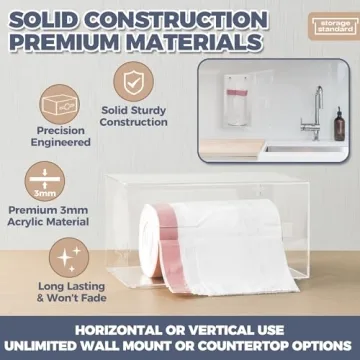 Durable Acrylic Trash Bag Dispenser Organizes Up to 80 Bags