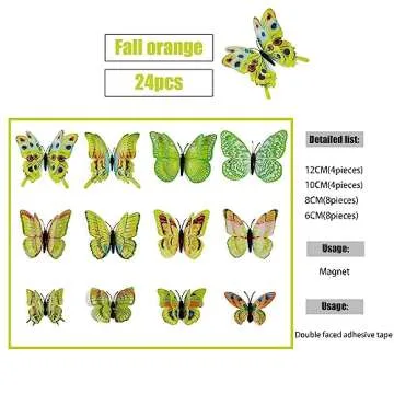 RENUIS 24PCS 3D Butterfly Wall Decals for Home Decor