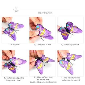 RENUIS 24PCS 3D Butterfly Wall Decals for Home Decor