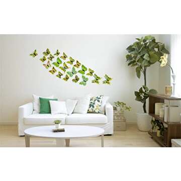 RENUIS 24PCS 3D Butterfly Wall Decals for Home Decor