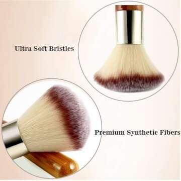 Matto Bamboo Powder Mineral Kabuki Brush - Large Coverage Powder Mineral Foundation Makeup Brush 1 Piece