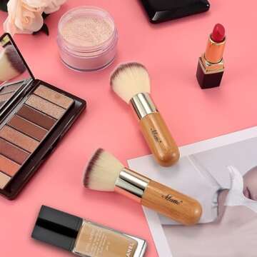 Matto Bamboo Powder Mineral Kabuki Brush - Large Coverage Powder Mineral Foundation Makeup Brush 1 Piece