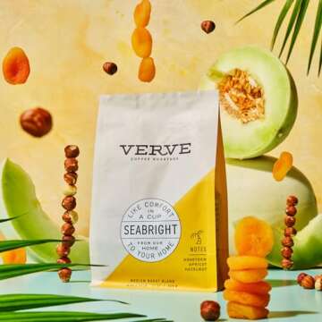 Verve Coffee Roasters Whole Bean Coffee Seabright House Blend | Medium Roast, Brewed or French Press, Direct Trade, Resealable Pouch | Enjoy Hot or Cold Brew | 12oz Bag