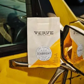 Verve Coffee Roasters Whole Bean Coffee Seabright House Blend | Medium Roast, Brewed or French Press, Direct Trade, Resealable Pouch | Enjoy Hot or Cold Brew | 12oz Bag