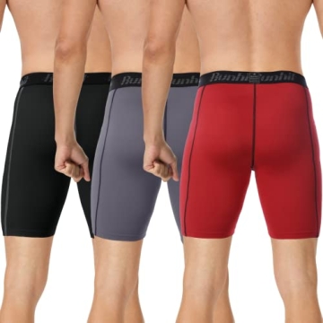 Runhit Men's Compression Shorts with Phone Pockets Workout Essential