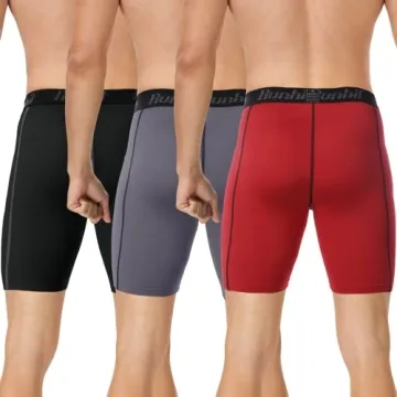 Runhit Men's Compression Shorts with Phone Pockets Workout Essential