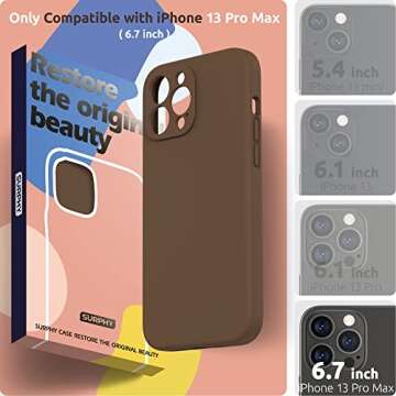 SURPHY Compatible with iPhone 13 Pro Max Case with Screen Protector, (Camera Protection + Soft Micro...