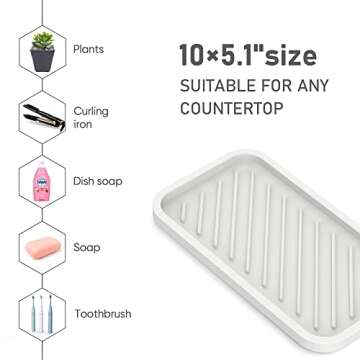 EG-SIPRO Silicone Sponge Holder,Large 10" Kitchen Sink Organizer Tray Kitchen Soap Tray Soap Sponge Holder for Bathroom Counter Sponge Caddy Dish Soap for Scrubber,Soap Dispenser,Scouring Pad