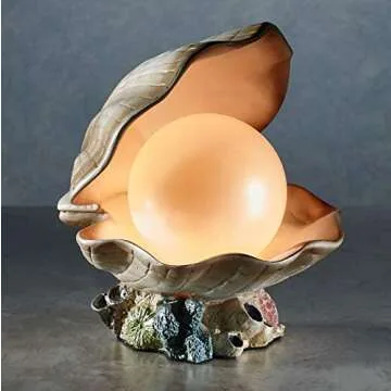 Clamshell Pearl Accent Lamp - Nautical Night Light